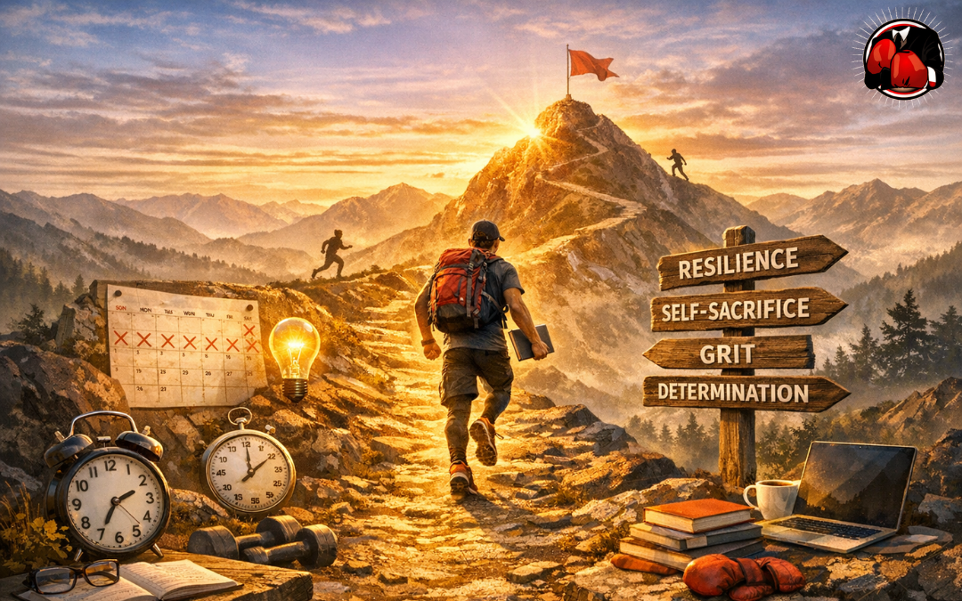 Getting things done mindset with resilience, grit, and determination concepts